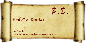Práz Dorka névjegykártya